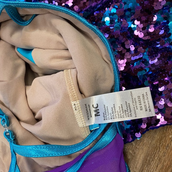 {Weismann} 2pc. Lights Flip Sequined Romper/Biketard - Picture 5 of 7